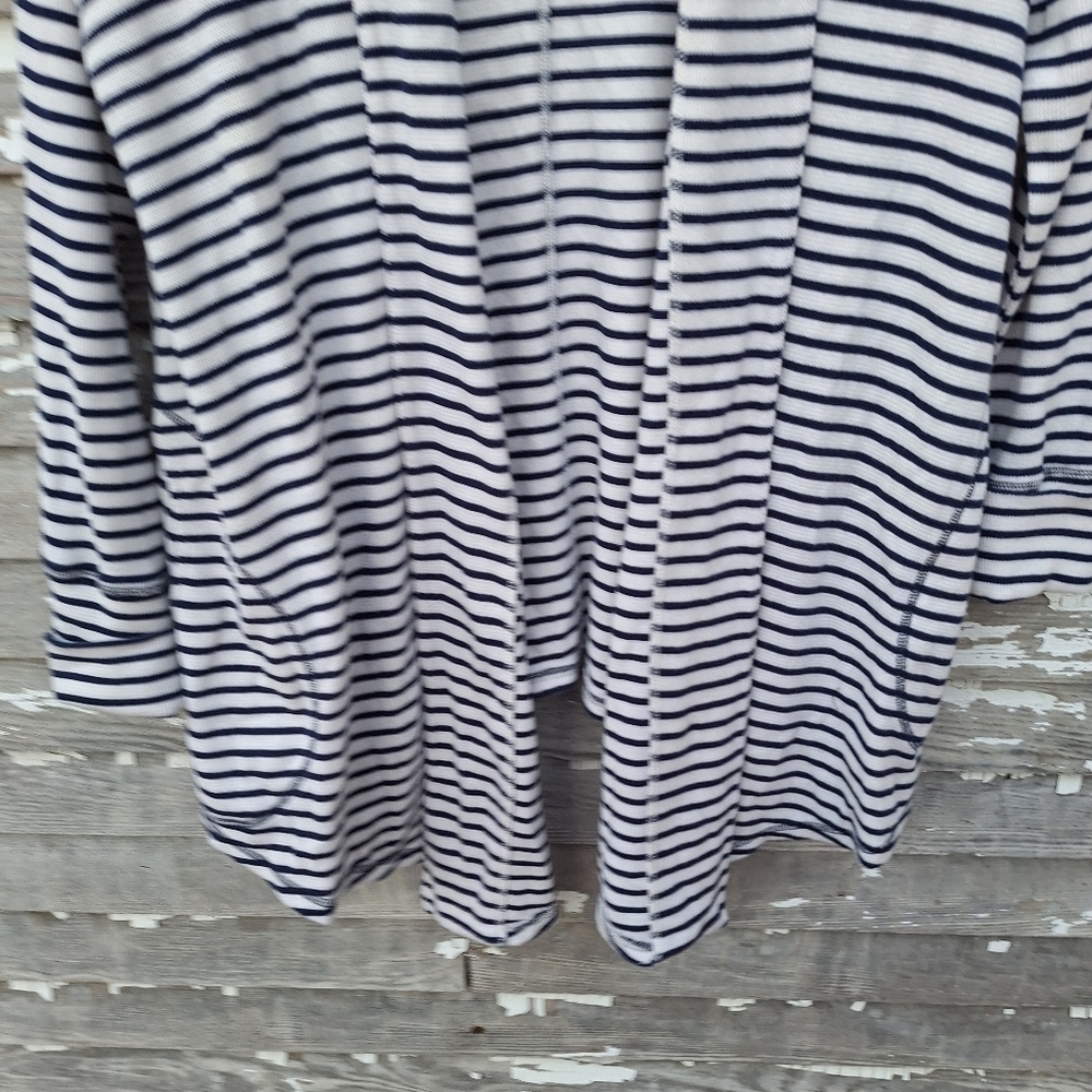 Tommy Hilfiger Slub Knit Thermal Open Wrap Cardigan Size 1X Striped - Picture 3 of 7